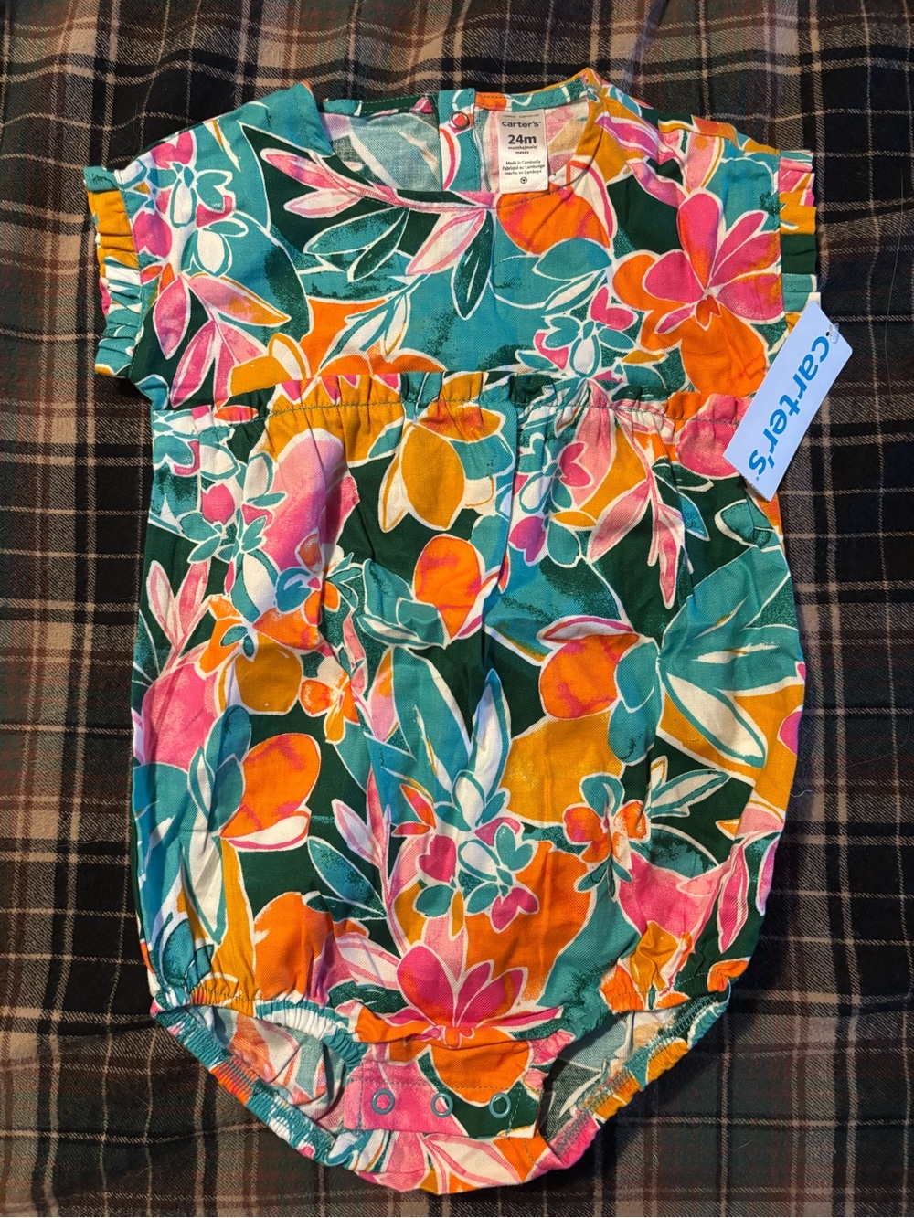 Carter's 24M Floral Print Baby Romper - Multicolor